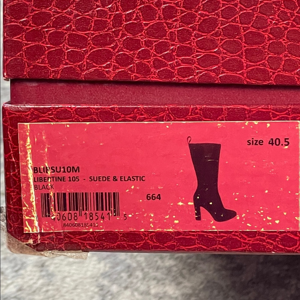 Nib Tamara Mellon Libertine 105 Suede Stretch Boot Black Sz 40.5 — image 4 of 8
